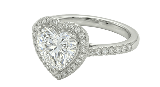 18K White Gold Heart Lab Grown Diamond Ring