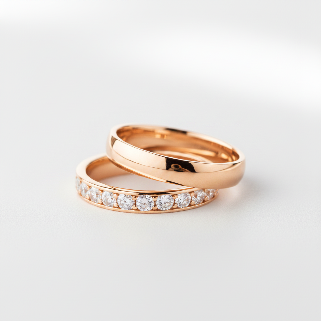 Couple's Wedding Band - Rose Gold