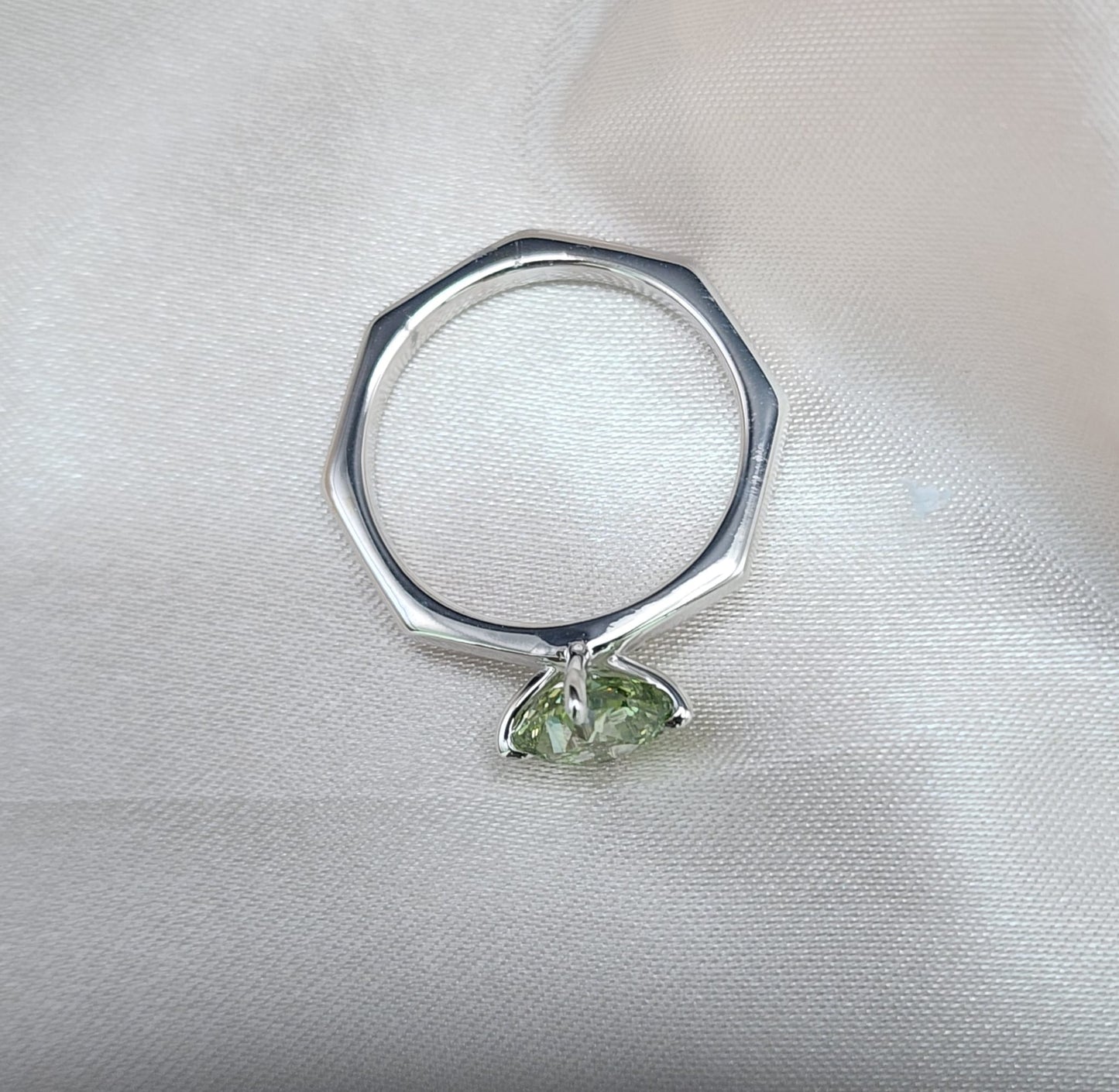 18K White Gold Ring — 1.5ct Round Lab-Grown Diamond | Colour Stone Options