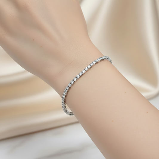 18K White Gold Tennis Bracelet
