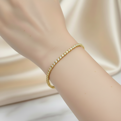 18K Yellow Gold Tennis Bracelet