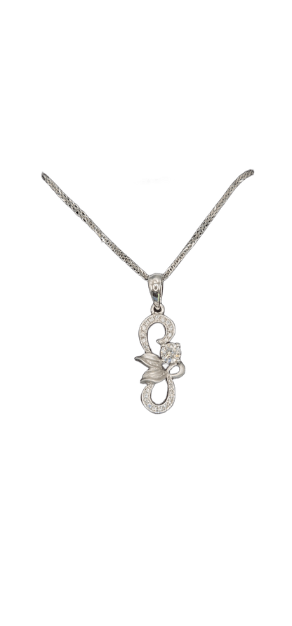 18K White Gold Pinwheel Pavé Lab-Grown Diamond Pendant