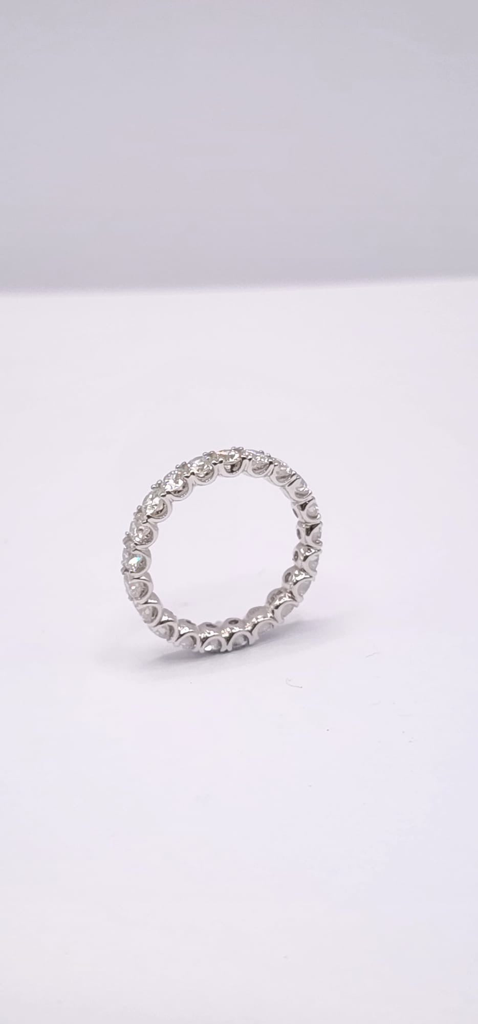 18K White Gold Lab Grown Diamond U-Prong Full Eternity Band