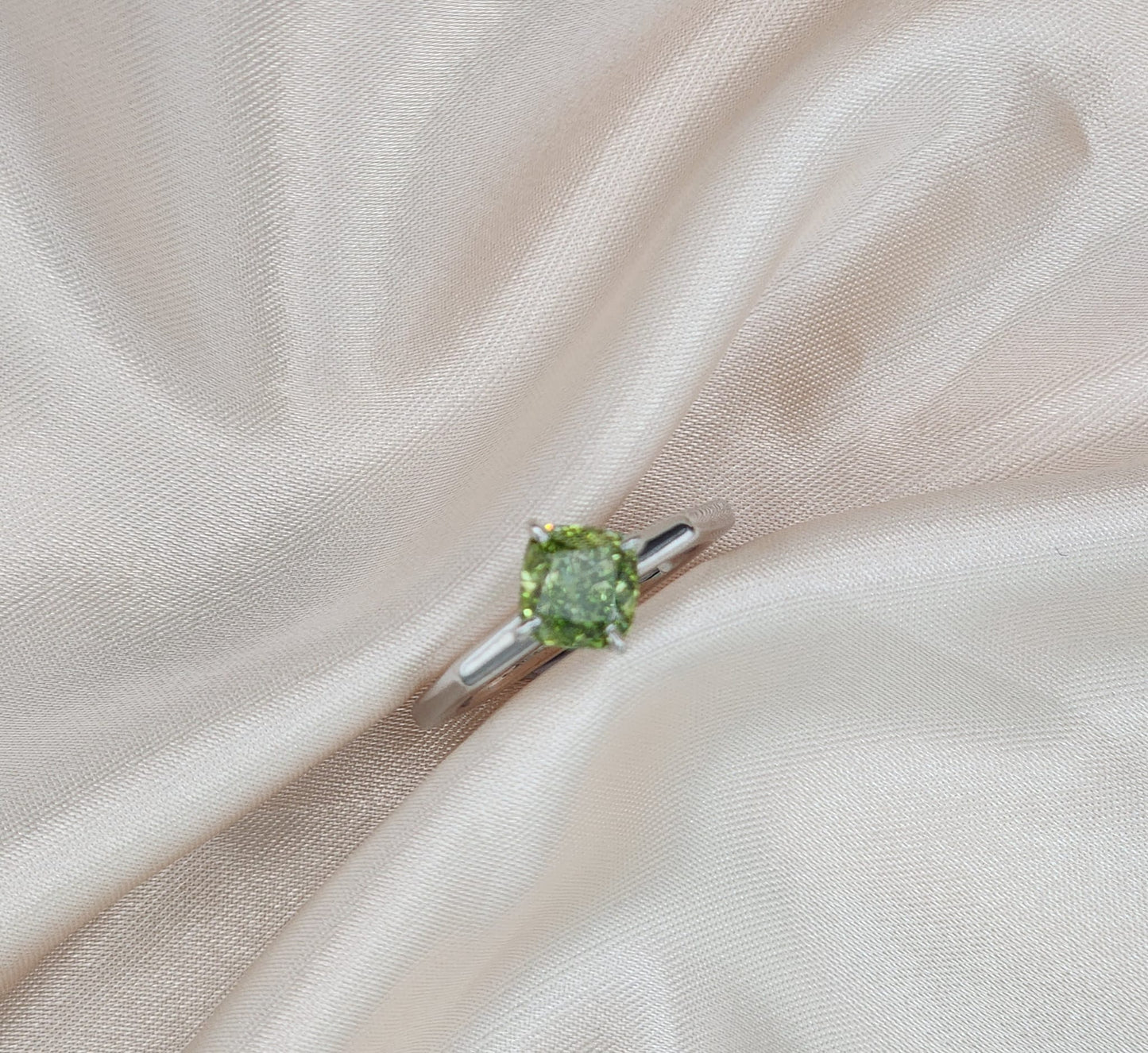 18K White Gold Ring — 1.5ct Round Lab-Grown Diamond | Colour Stone Options