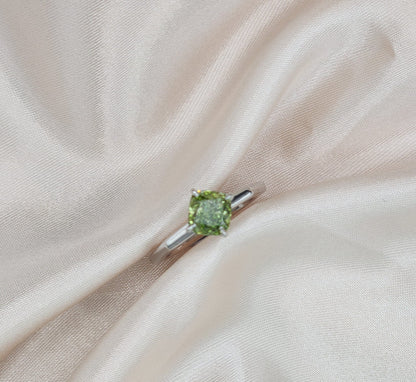 18K White Gold Ring — 1.5ct Round Lab-Grown Diamond | Colour Stone Options