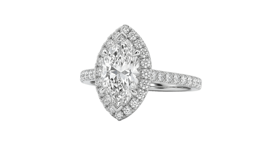 18K White Gold Marquise Lab Grown Diamond Ring