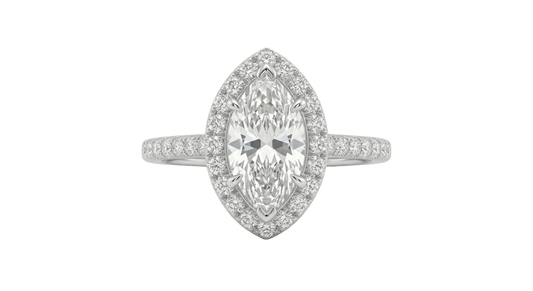18K White Gold Marquise Lab Grown Diamond Ring