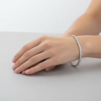 18K White Gold Diamond Tennis Lab Grown Diamond Bracelet