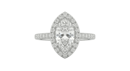 18K White Gold Marquise Lab Grown Diamond Ring