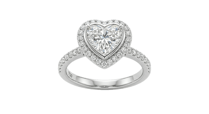 18K White Gold Heart Lab Grown Diamond Ring