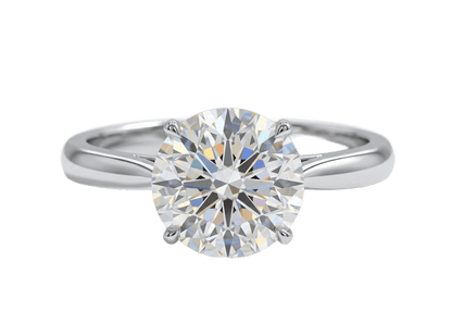 18K White Gold Round Lab Grown Diamond Ring
