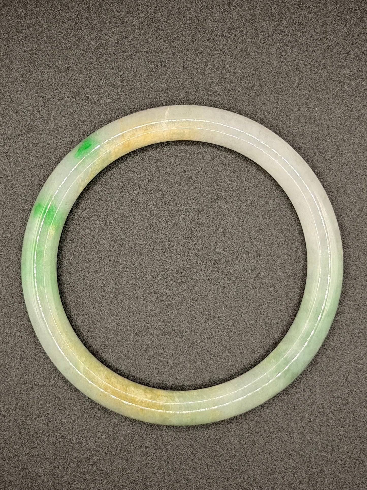 天然A貨細糯種豆青圓形緬甸玉手鐲
