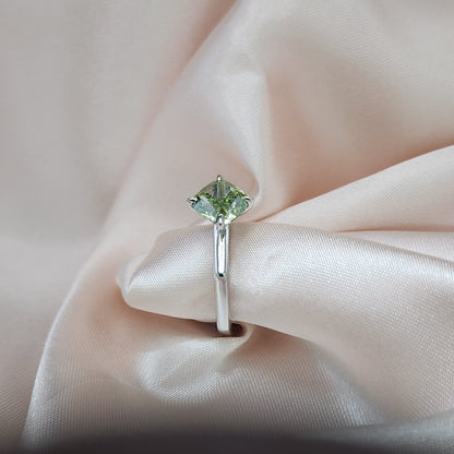 18K White Gold Ring — 1.5ct Round Lab-Grown Diamond | Colour Stone Options