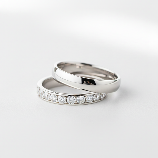 Couple's Wedding Band - White Gold