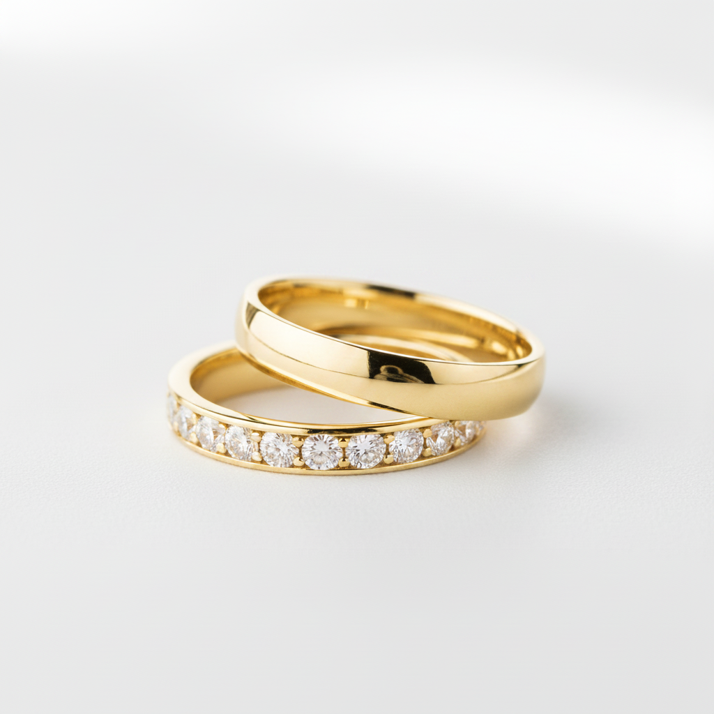 Couple's Wedding Band - Yellow Gold