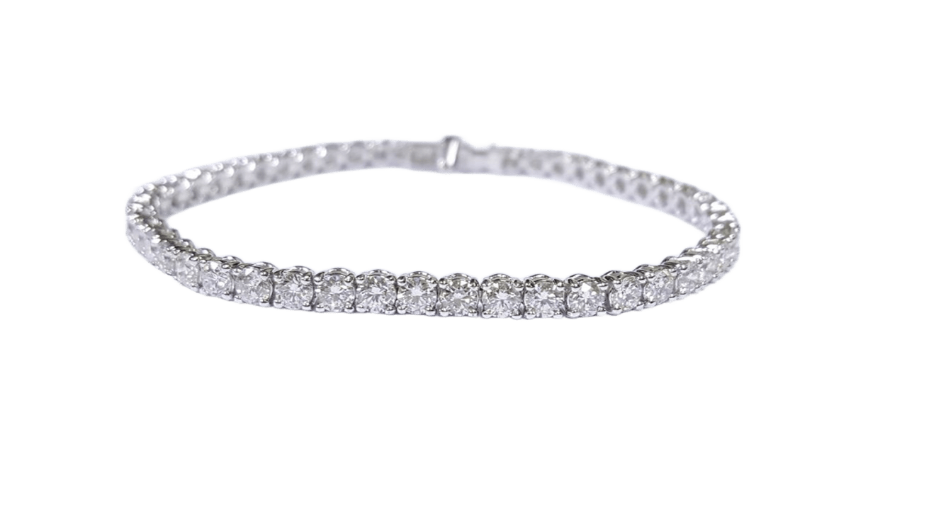 18K White Gold Diamond Tennis Lab Grown Diamond Bracelet