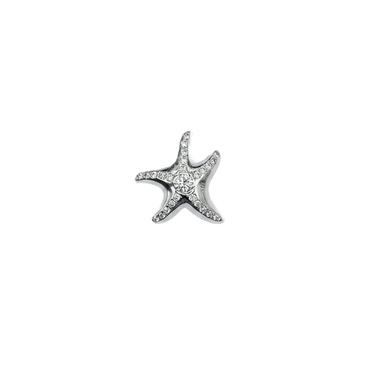 18K White Gold Lab-Grown Diamond Starfish Pendant