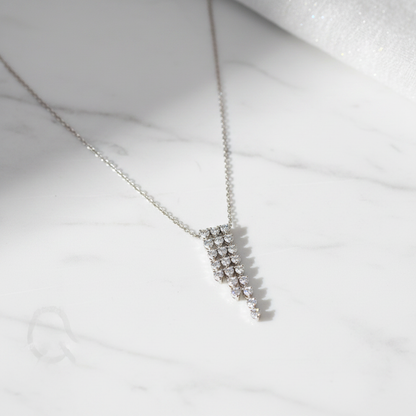 Diamond Waterfall Necklace — Flat Lay