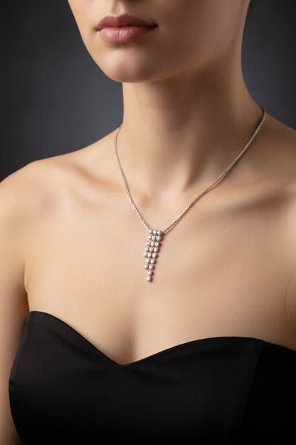 Diamond Waterfall Necklace — Model Shot