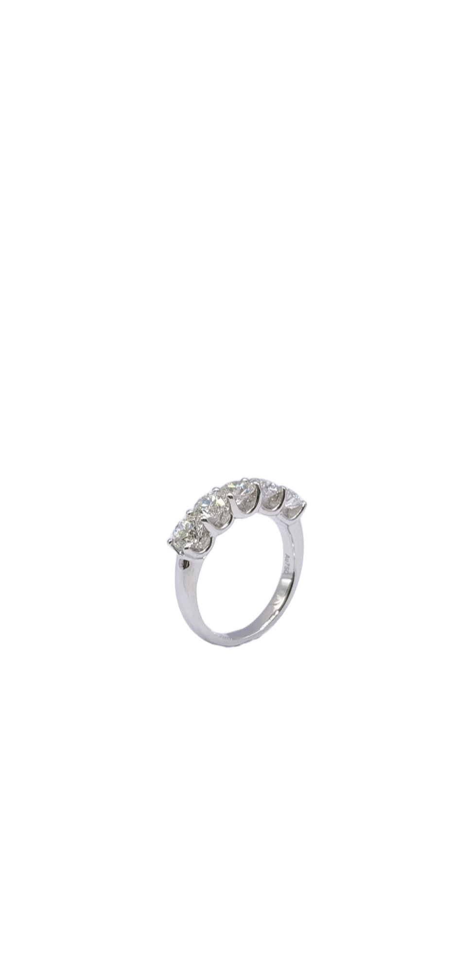18K White Gold Lab Grown Diamond 5-Stone Half Eternity Band