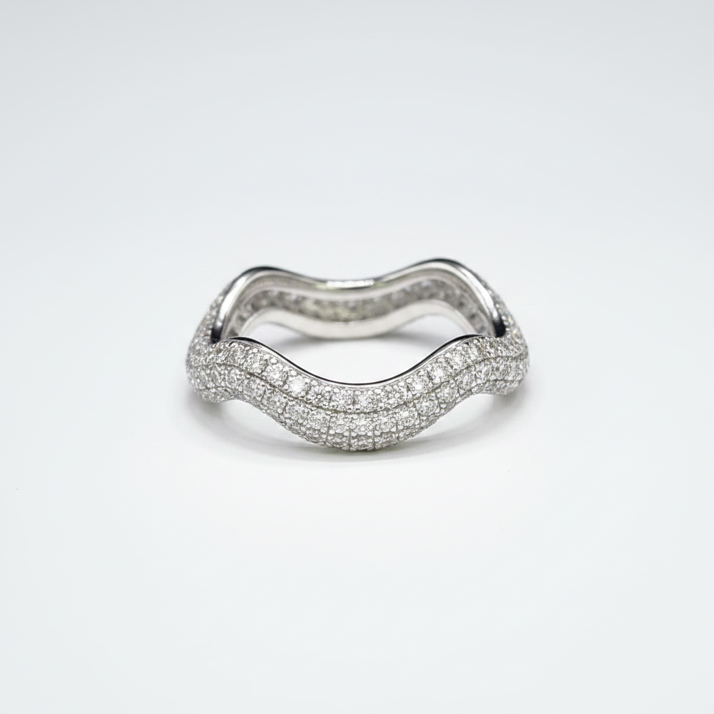 Full Pavé Wave Ring