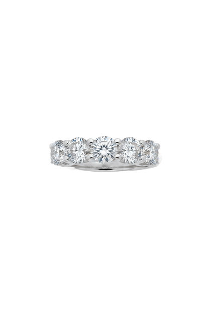 18K White Gold Lab Grown Diamond 5-Stone Half Eternity Band