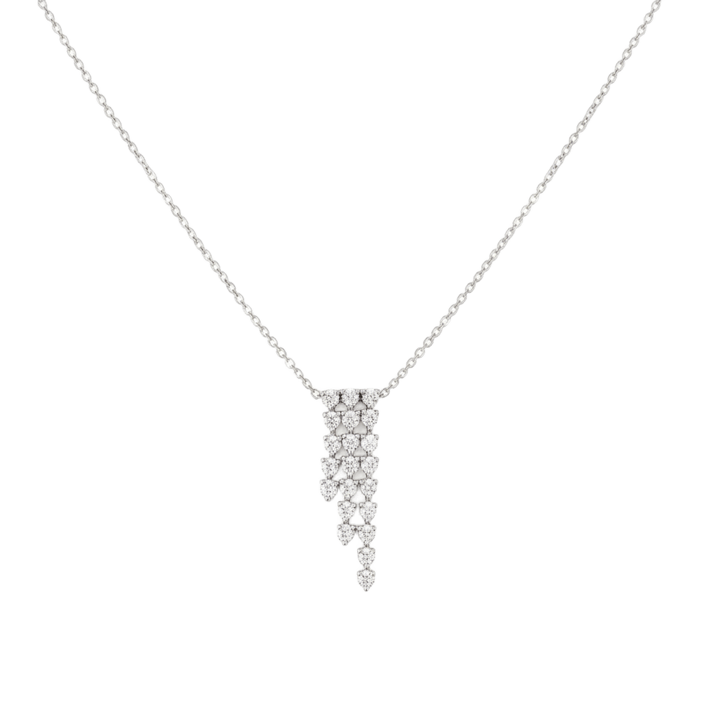 18K White Gold Pavé Lab-Grown Diamond Circle Pendant
