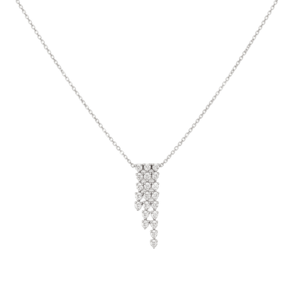 18K White Gold Pavé Lab-Grown Diamond Circle Pendant
