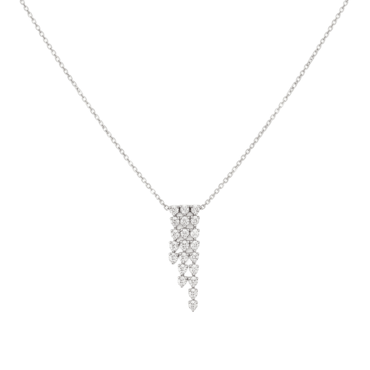 18K White Gold Pavé Lab-Grown Diamond Circle Pendant