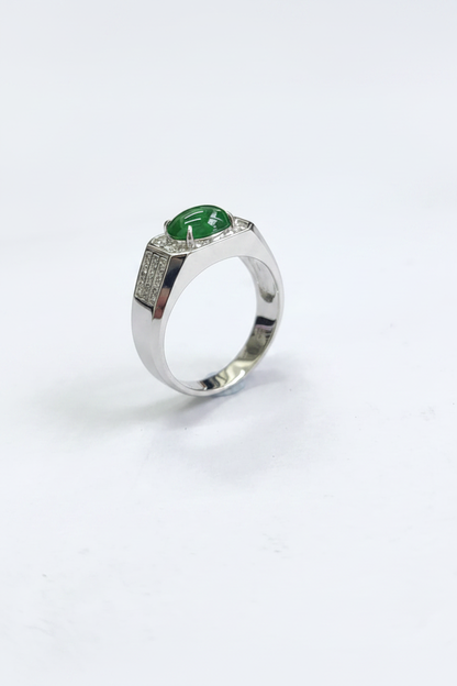 Jade and Diamond Ring - Clean Background