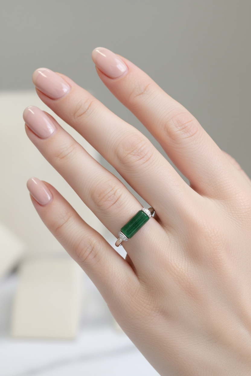 Jade Ring - Model Wearing