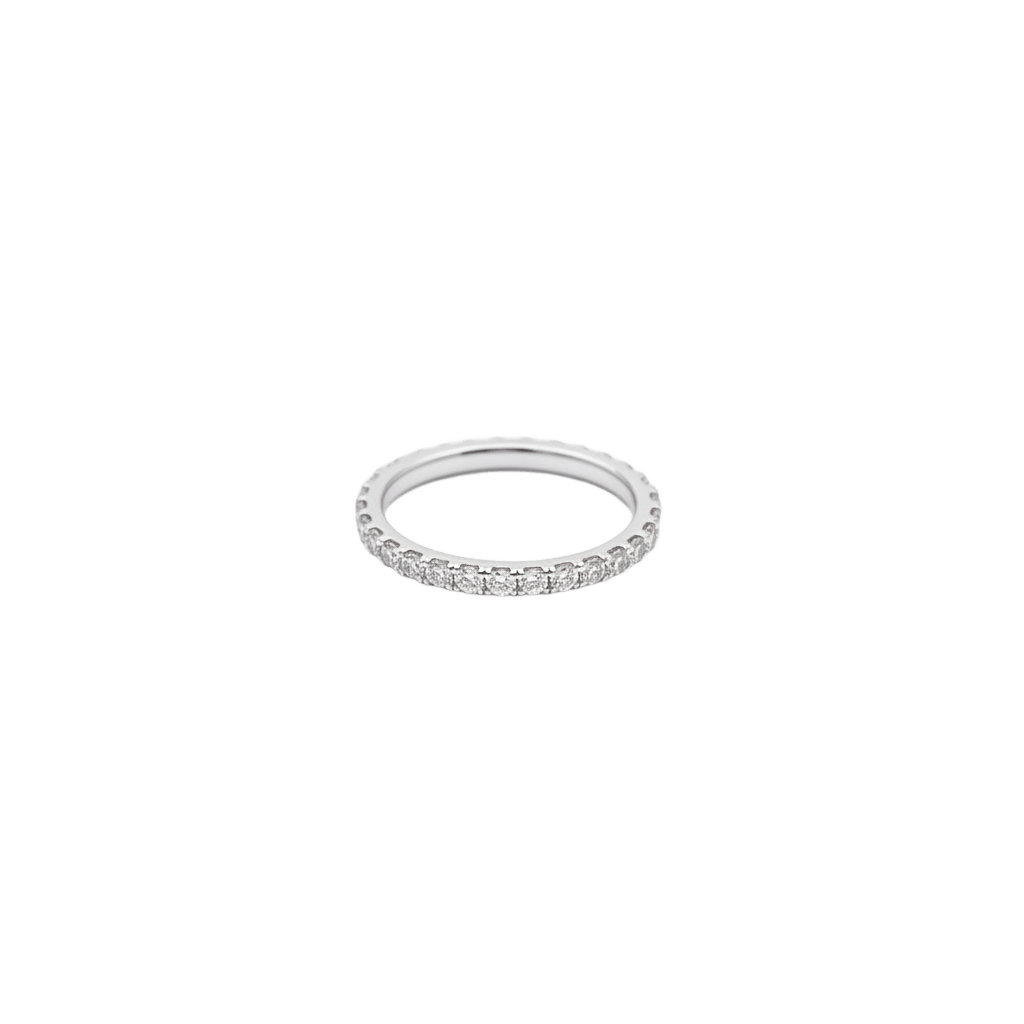 18K White Gold Lab Grown Diamond Scallop Pavé Full Eternity Band