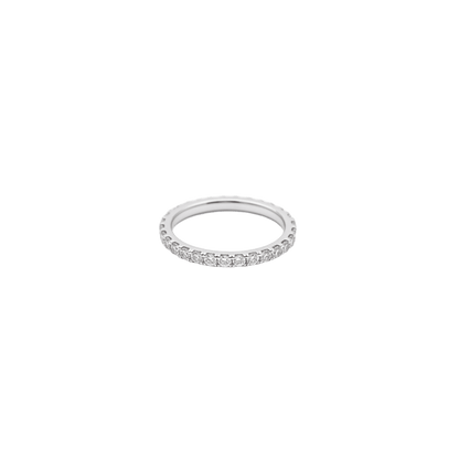18K White Gold Lab Grown Diamond Scallop Pavé Full Eternity Band