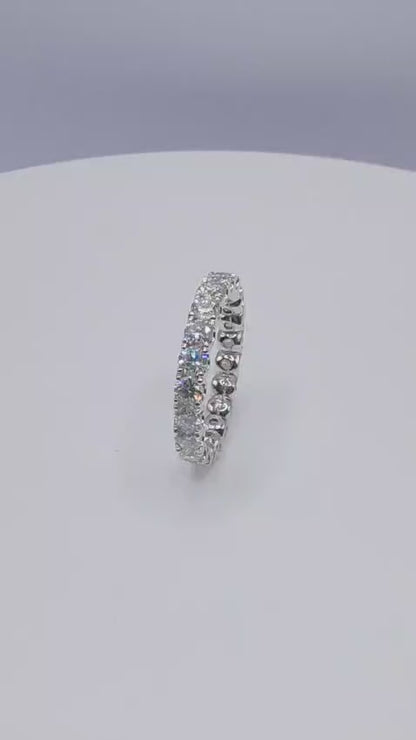 18K White Gold Lab Grown Diamond U-Prong Full Eternity Band